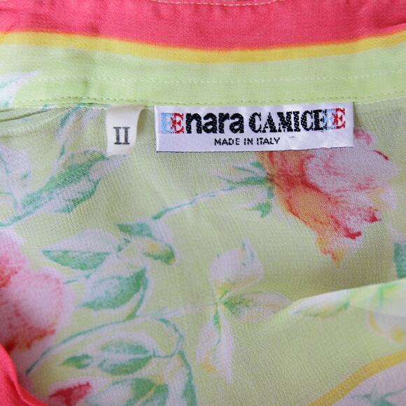 Nara Camicie Vintage Floral Italian blouse size M - Picture 3 of 5